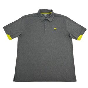 Masters Tech‎ Shirt Mens L Gray Short Sleeve Polo Golf Augusta National